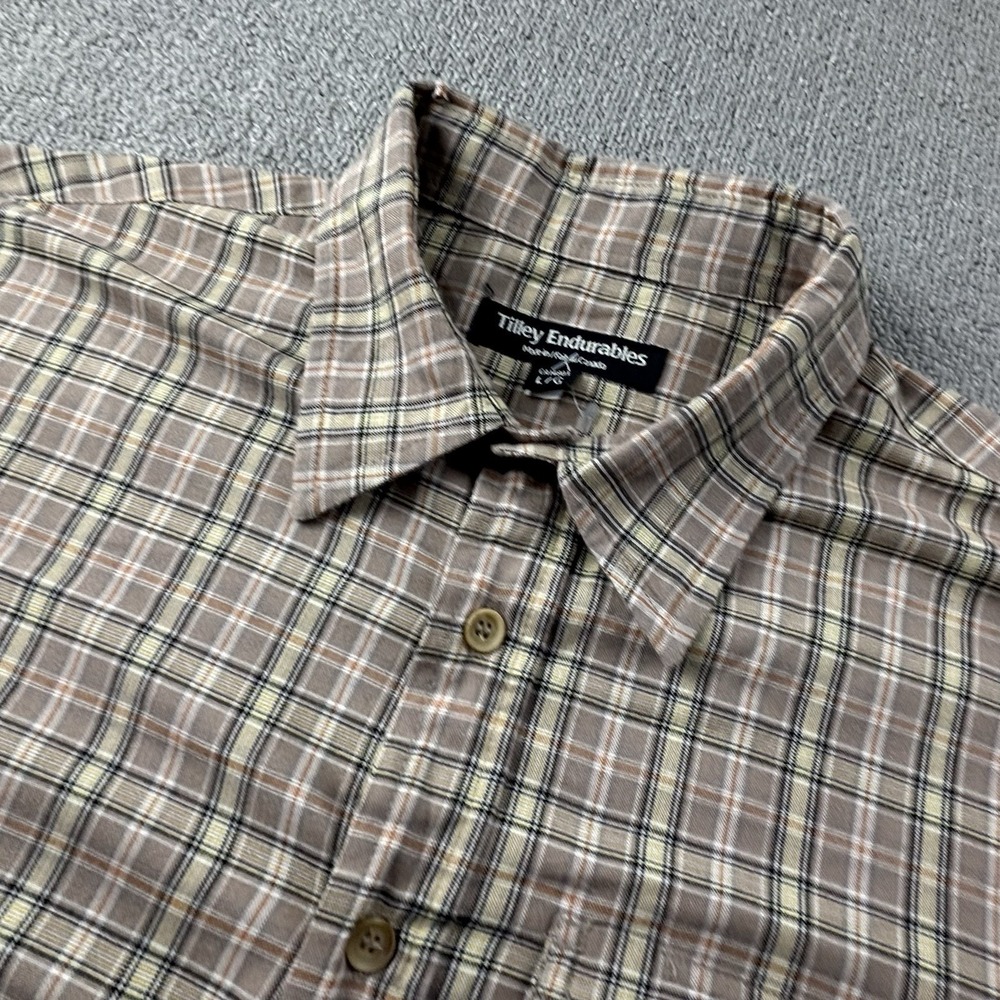 Tilley Endurables Shirt Adult Large Check Button Up Long Sleeve Casual Men's - Picture 9 of 15